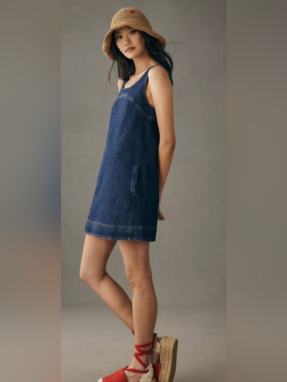 Pilcro Light Blue Denim Shift Dress, Gorgeous, Medium NWT,Sure Cute ! 148 Retail - Picture 6 of 7